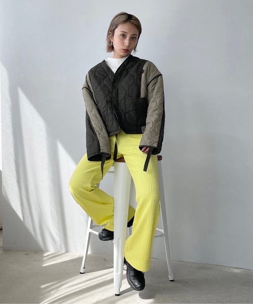 SANSeLF（サンセルフ）の「バイカラーキルティングジャケット【SANSeLF】sanw22a058（ブルゾン・レディース・カーキ・FREE）」の4枚目の写真