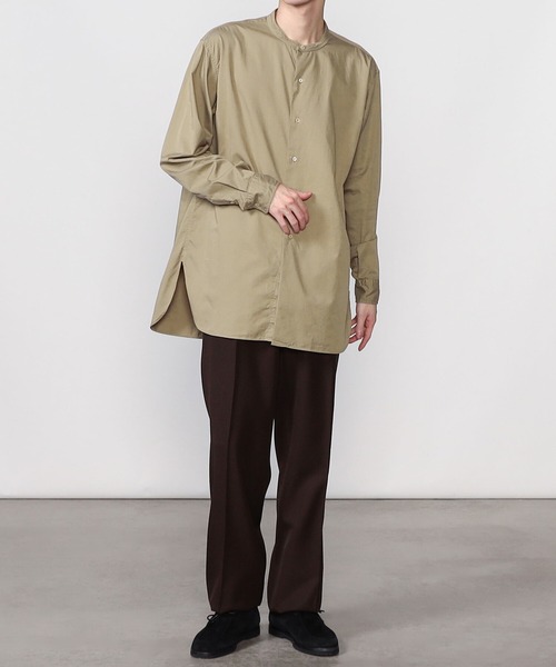 Kaptain Sunshine（キャプテン サンシャイン）の「KAPTAIN SUNSHINE | 製品染めスタンドカラーシャツ MEN（シャツ/ブラウス・メンズ・ブラック/カーキ・40/38）」の3枚目の写真