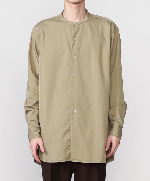 Kaptain Sunshine（キャプテン サンシャイン）の「KAPTAIN SUNSHINE | 製品染めスタンドカラーシャツ MEN（シャツ/ブラウス・メンズ・ブラック/カーキ・40/38）」の4枚目の写真