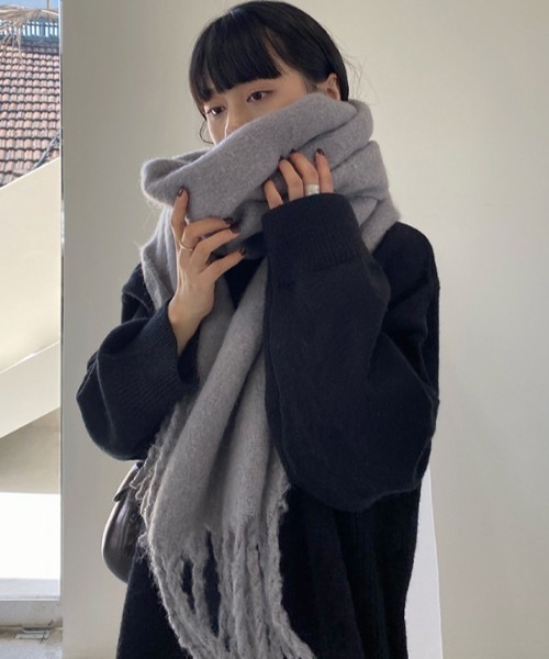 REBALANCE（リバランス）の「ボリュームフリンジマフラー（マフラー・レディース・C/D/E/F/A/H/J/O/K/L/M/N/B/G/I/P/R・ONE SIZE）」の4枚目の写真