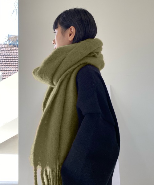 REBALANCE（リバランス）の「ボリュームフリンジマフラー（マフラー・レディース・C/D/E/F/A/H/J/O/K/L/M/N/B/G/I/P/R・ONE SIZE）」の15枚目の写真