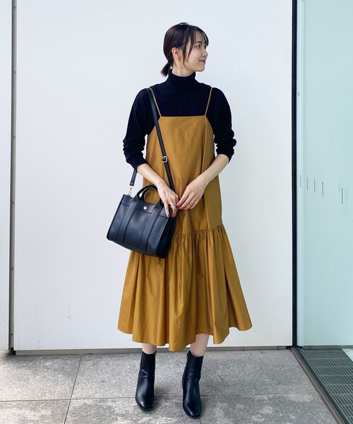 OPAQUE.CLIP（オペークドットクリップ）の「◆ティアードキャミドレス（ワンピース・レディース・グリーン/ブラック/マスタード・38/36/40）」の4枚目の写真