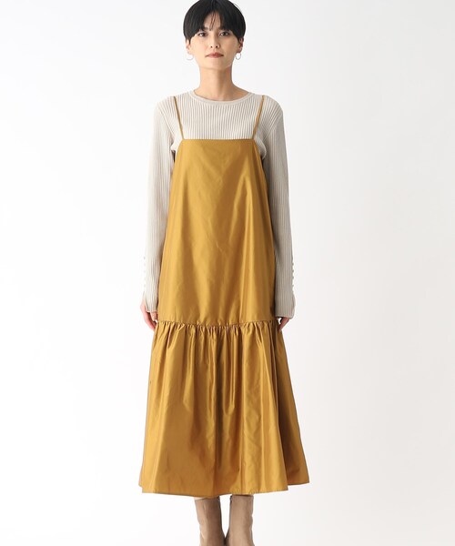 OPAQUE.CLIP（オペークドットクリップ）の「◆ティアードキャミドレス（ワンピース・レディース・グリーン/ブラック/マスタード・38/36/40）」の6枚目の写真