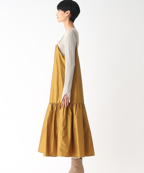 OPAQUE.CLIP（オペークドットクリップ）の「◆ティアードキャミドレス（ワンピース・レディース・グリーン/ブラック/マスタード・38/36/40）」の7枚目の写真