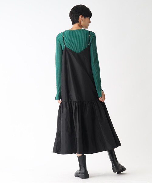 OPAQUE.CLIP（オペークドットクリップ）の「◆ティアードキャミドレス（ワンピース・レディース・グリーン/ブラック/マスタード・38/36/40）」の14枚目の写真