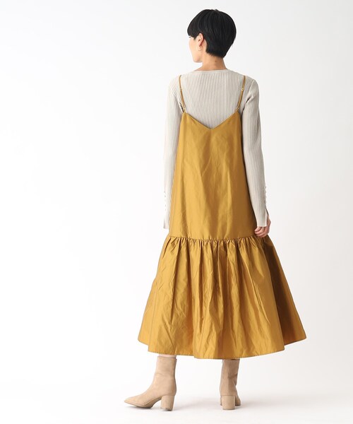 OPAQUE.CLIP（オペークドットクリップ）の「◆ティアードキャミドレス（ワンピース・レディース・グリーン/ブラック/マスタード・38/36/40）」の20枚目の写真