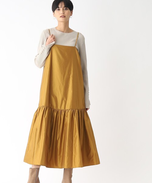 OPAQUE.CLIP（オペークドットクリップ）の「◆ティアードキャミドレス（ワンピース・レディース・グリーン/ブラック/マスタード・38/36/40）」の22枚目の写真