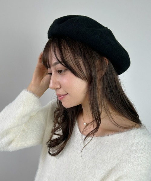 CLEA(クレア)の「バスクベレー帽(ハンチング/ベレー帽・レディース・テラコッタ/オリーブ/アイボリー/グレー/ブラック・FREE)」の18枚目の写真