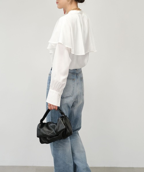 ＡＮＤＪ（アンドジェイ）の「【2022/AW】ケープ風ヨークブラウス（シャツ/ブラウス・レディース・ブラック/ホワイト/ブルー・M）」の17枚目の写真