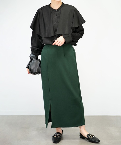 ＡＮＤＪ（アンドジェイ）の「【2022/AW】ケープ風ヨークブラウス（シャツ/ブラウス・レディース・ブラック/ホワイト/ブルー・M）」の12枚目の写真