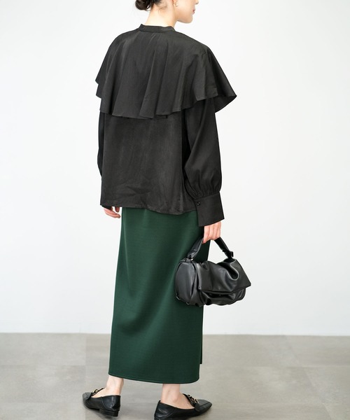 ＡＮＤＪ（アンドジェイ）の「【2022/AW】ケープ風ヨークブラウス（シャツ/ブラウス・レディース・ブラック/ホワイト/ブルー・M）」の7枚目の写真