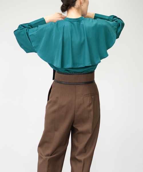 ＡＮＤＪ（アンドジェイ）の「【2022/AW】ケープ風ヨークブラウス（シャツ/ブラウス・レディース・ブラック/ホワイト/ブルー・M）」の11枚目の写真