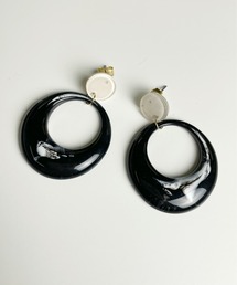 StyleSea（スタイルシー）の「ブラックマーブルサークルピアス（ピアス（両耳用）・レディース）」