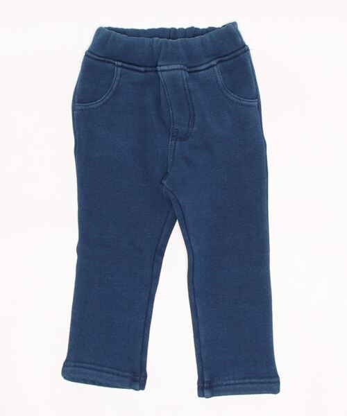 Moujonjon(ムージョンジョン)の「立起毛デニムニットパンツ(デニムパンツ・キッズ・その他1/ネイビー・110/80/90/120/100/130)」の1枚目の写真