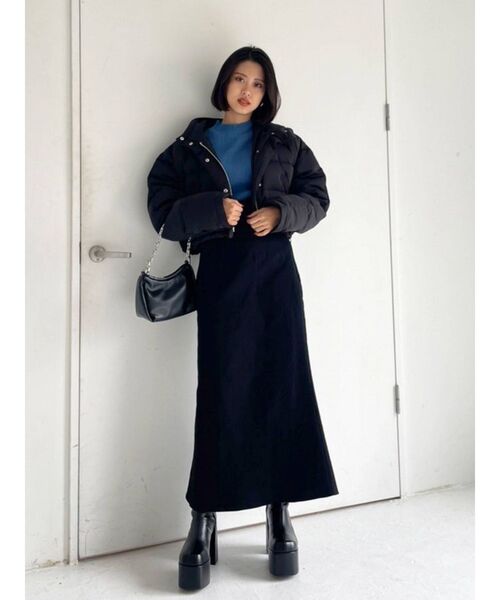 EMODA(エモダ)の「ボリュームショートフードダウン(ダウンジャケット/コート・レディース・ブラック/カーキ/アイボリー・FREE)」の19枚目の写真