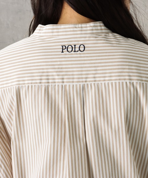 Mac-House(マックハウス)の「POLO BCS ポロ ビーシーエス ストライプ長袖バンドカラーシャツ(シャツ/ブラウス・レディース・ピンク・フリー)」の9枚目の写真