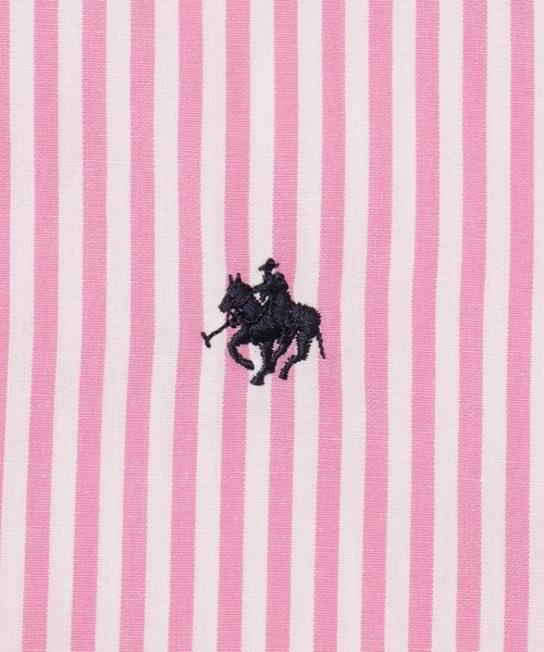 Mac-House(マックハウス)の「POLO BCS ポロ ビーシーエス ストライプ長袖バンドカラーシャツ(シャツ/ブラウス・レディース・ピンク・フリー)」の17枚目の写真
