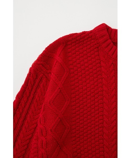 MOUSSY(マウジー)の「CABLE KNIT トップス(ニット/セーター・レディース・グレー/レッド/ネイビー・FREE)」の9枚目の写真
