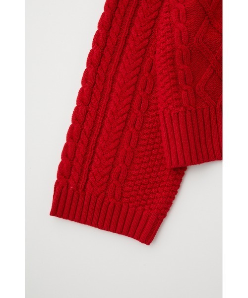 MOUSSY(マウジー)の「CABLE KNIT トップス(ニット/セーター・レディース・グレー/レッド/ネイビー・FREE)」の11枚目の写真