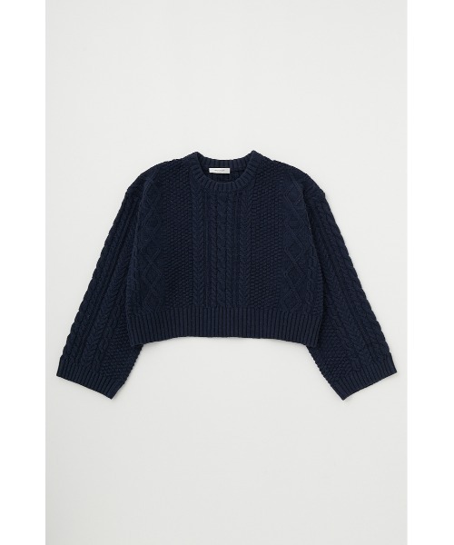 MOUSSY(マウジー)の「CABLE KNIT トップス(ニット/セーター・レディース・グレー/レッド/ネイビー・FREE)」の14枚目の写真