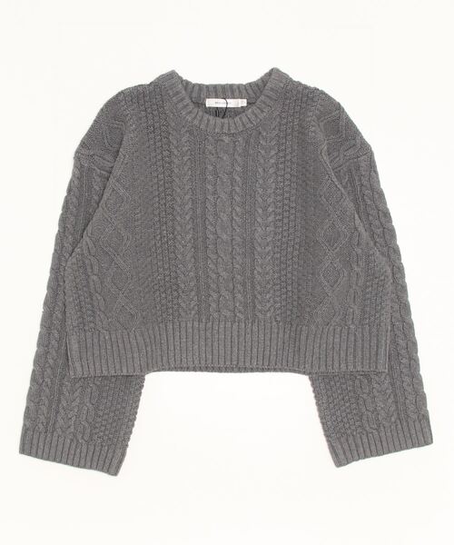 MOUSSY(マウジー)の「CABLE KNIT トップス(ニット/セーター・レディース・グレー/レッド/ネイビー・FREE)」の15枚目の写真