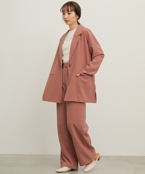select MOCA(セレクトモカ)の「ベルトデザインルーズスラックス(スラックス・レディース・スモークピンク/グレイッシュベージュ・SMALL/MEDIUM)」の10枚目の写真
