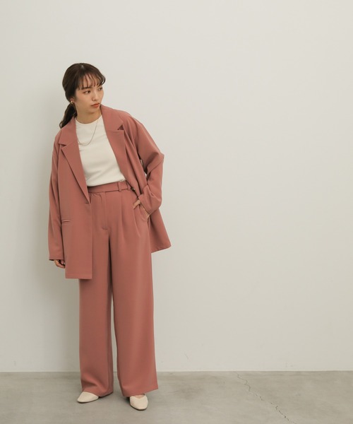 select MOCA(セレクトモカ)の「ベルトデザインルーズスラックス(スラックス・レディース・スモークピンク/グレイッシュベージュ・SMALL/MEDIUM)」の12枚目の写真