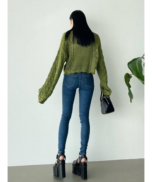 EMODA（エモダ）の「ローゲージショートニット（ニット/セーター・レディース・ブラック/ブルー/ピンク/グリーン・FREE）」の20枚目の写真