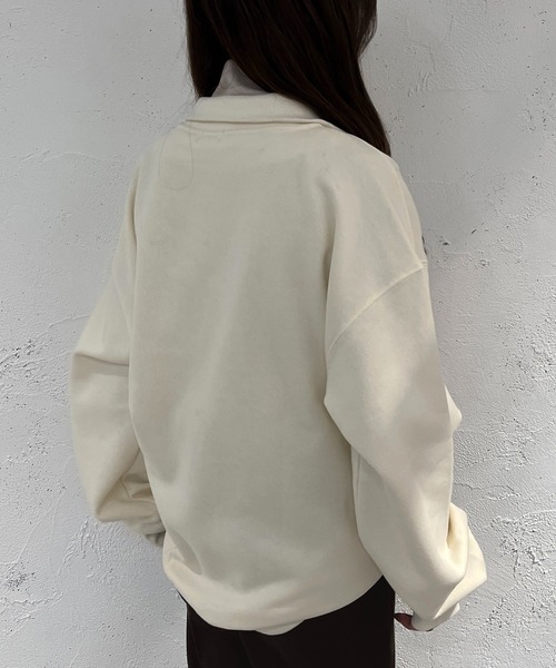 apres jour mignon(アプレジュールミニョン)の「裏起毛ハーフジップスウェット【ZOZOTOWN限定アイテム】(スウェット・レディース・ネイビー/アイボリー/オレンジ・X-LARGE/フリー)」の7枚目の写真