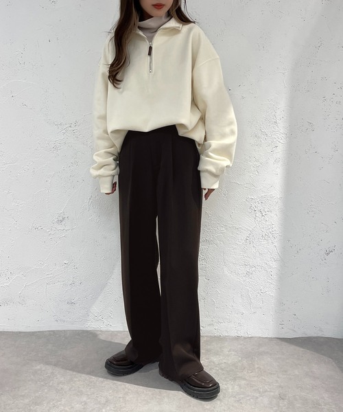 apres jour mignon(アプレジュールミニョン)の「裏起毛ハーフジップスウェット【ZOZOTOWN限定アイテム】(スウェット・レディース・ネイビー/アイボリー/オレンジ・X-LARGE/フリー)」の8枚目の写真