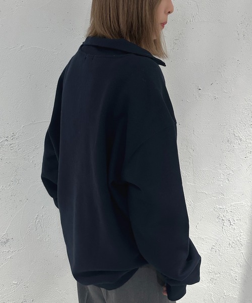apres jour mignon(アプレジュールミニョン)の「裏起毛ハーフジップスウェット【ZOZOTOWN限定アイテム】(スウェット・レディース・ネイビー/アイボリー/オレンジ・X-LARGE/フリー)」の12枚目の写真