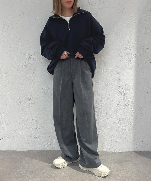 apres jour mignon(アプレジュールミニョン)の「裏起毛ハーフジップスウェット【ZOZOTOWN限定アイテム】(スウェット・レディース・ネイビー/アイボリー/オレンジ・X-LARGE/フリー)」の14枚目の写真