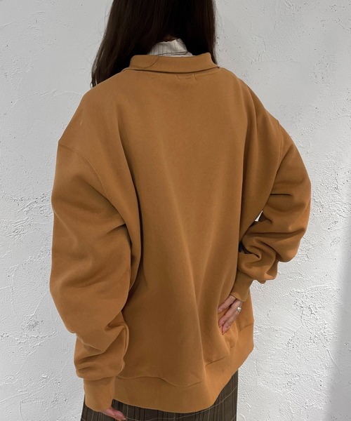 apres jour mignon(アプレジュールミニョン)の「裏起毛ハーフジップスウェット【ZOZOTOWN限定アイテム】(スウェット・レディース・ネイビー/アイボリー/オレンジ・X-LARGE/フリー)」の19枚目の写真