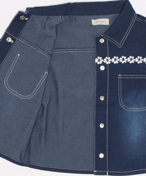 trois lapins kp（トロワラパンケーピー）の「デニムジャケット(120～130)（デニムジャケット・キッズ・ネイビー/マスタード・120cm/130cm）」の3枚目の写真