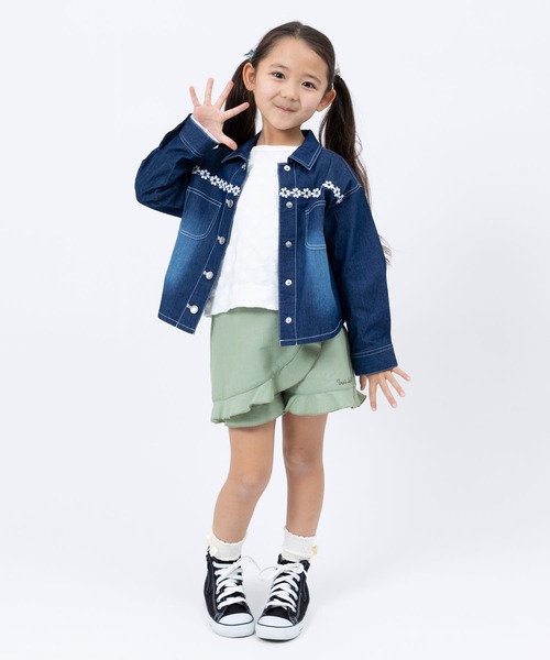 trois lapins kp（トロワラパンケーピー）の「デニムジャケット(120～130)（デニムジャケット・キッズ・ネイビー/マスタード・120cm/130cm）」の7枚目の写真