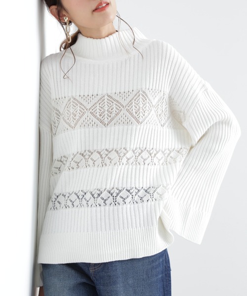 JILL STUART(ジルスチュアート)の「◆リーニット(ニット/セーター・レディース・ホワイト/オレンジ・FREE)」の2枚目の写真