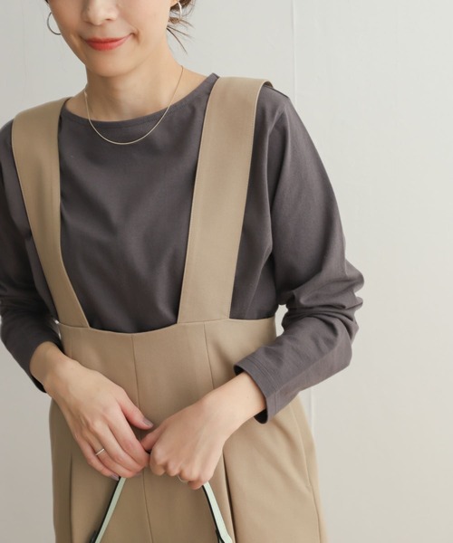 URBAN RESEARCH DOORS（アーバンリサーチドアーズ）の「コットンボートネックカットソー（Tシャツ/カットソー・レディース・チャコールグレー/オフホワイト/ライトベージュ・MEDIUM）」の10枚目の写真