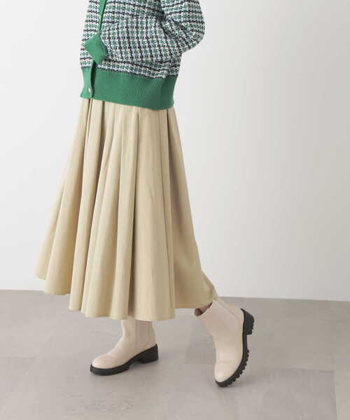 N.（N. Natural Beauty Basic）（エヌエヌナチュラルビューティーベーシック）の「◆アシンメトリータックフレアスカート（スカート・レディース・ベージュ/ネイビー/ライトグリーン・MEDIUM）」の18枚目の写真