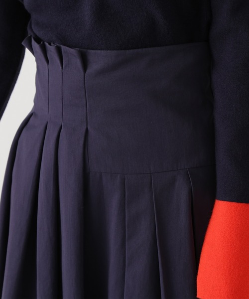 N.（N. Natural Beauty Basic）（エヌエヌナチュラルビューティーベーシック）の「◆アシンメトリータックフレアスカート（スカート・レディース・ベージュ/ネイビー/ライトグリーン・MEDIUM）」の13枚目の写真