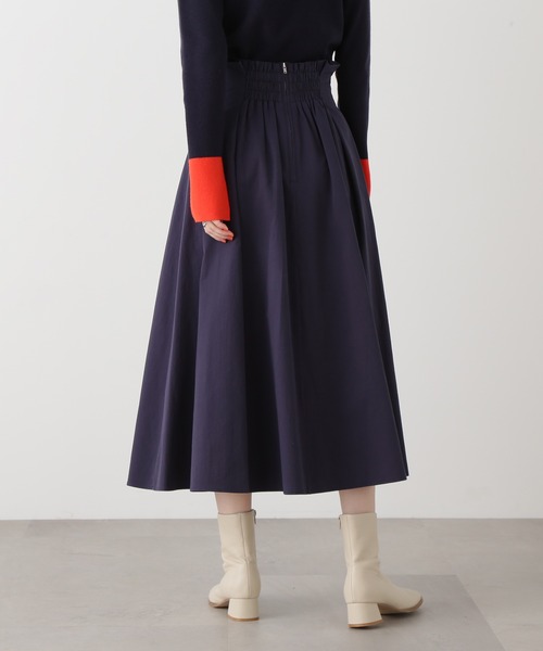 N.（N. Natural Beauty Basic）（エヌエヌナチュラルビューティーベーシック）の「◆アシンメトリータックフレアスカート（スカート・レディース・ベージュ/ネイビー/ライトグリーン・MEDIUM）」の14枚目の写真