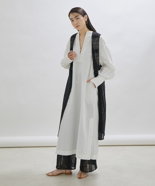 SALON adam et rope'(サロン アダム エ ロペ)の「【セットアップ対応・洗える】レースイージーパンツ(その他パンツ・レディース・ホワイト/ブラック・FREE)」の12枚目の写真