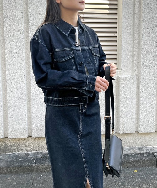 Jewelobe（ジュエローブ）の「配色ステッチデニムジャケット×スカート