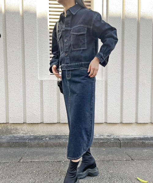 Jewelobe（ジュエローブ）の「配色ステッチデニムジャケット