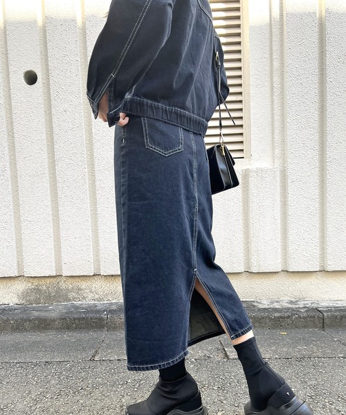 Jewelobe（ジュエローブ）の「配色ステッチデニムジャケット×スカート