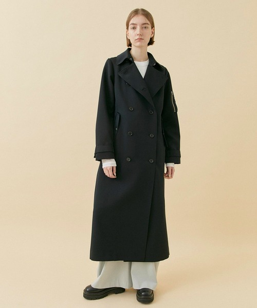 CITY TOKYO(シティトウキョウ)の「MA1ドッキングコート(トレンチコート・レディース・キャメル/ブラック・1/2)」の3枚目の写真