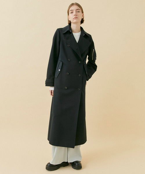 CITY TOKYO(シティトウキョウ)の「MA1ドッキングコート(トレンチコート・レディース・キャメル/ブラック・1/2)」の4枚目の写真