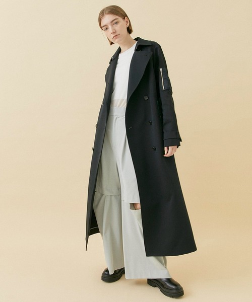 CITY TOKYO(シティトウキョウ)の「MA1ドッキングコート(トレンチコート・レディース・キャメル/ブラック・1/2)」の6枚目の写真