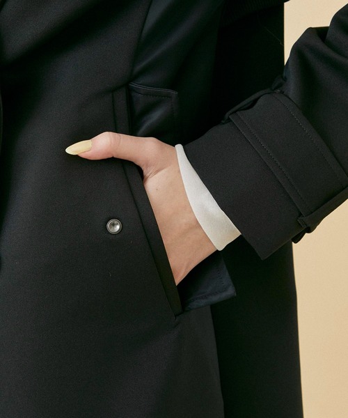 CITY TOKYO(シティトウキョウ)の「MA1ドッキングコート(トレンチコート・レディース・キャメル/ブラック・1/2)」の12枚目の写真