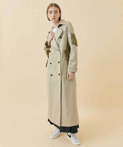 CITY TOKYO(シティトウキョウ)の「MA1ドッキングコート(トレンチコート・レディース・キャメル/ブラック・1/2)」の19枚目の写真