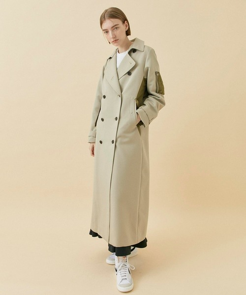 CITY TOKYO(シティトウキョウ)の「MA1ドッキングコート(トレンチコート・レディース・キャメル/ブラック・1/2)」の20枚目の写真